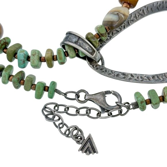 Silpada Sterling Silver Dyed Howlite Pearl Abalone Bead Necklace 18"-20" N1786 - Picture 3 of 5